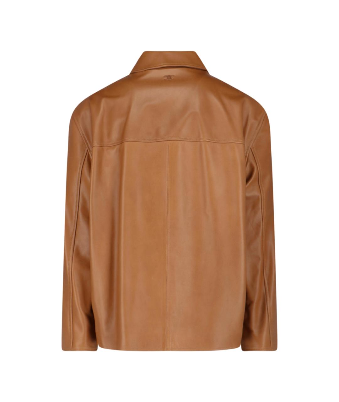 CELINE Коричневая кожаная куртка, фото 2