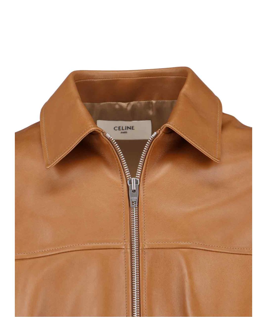 CELINE Коричневая кожаная куртка, фото 4