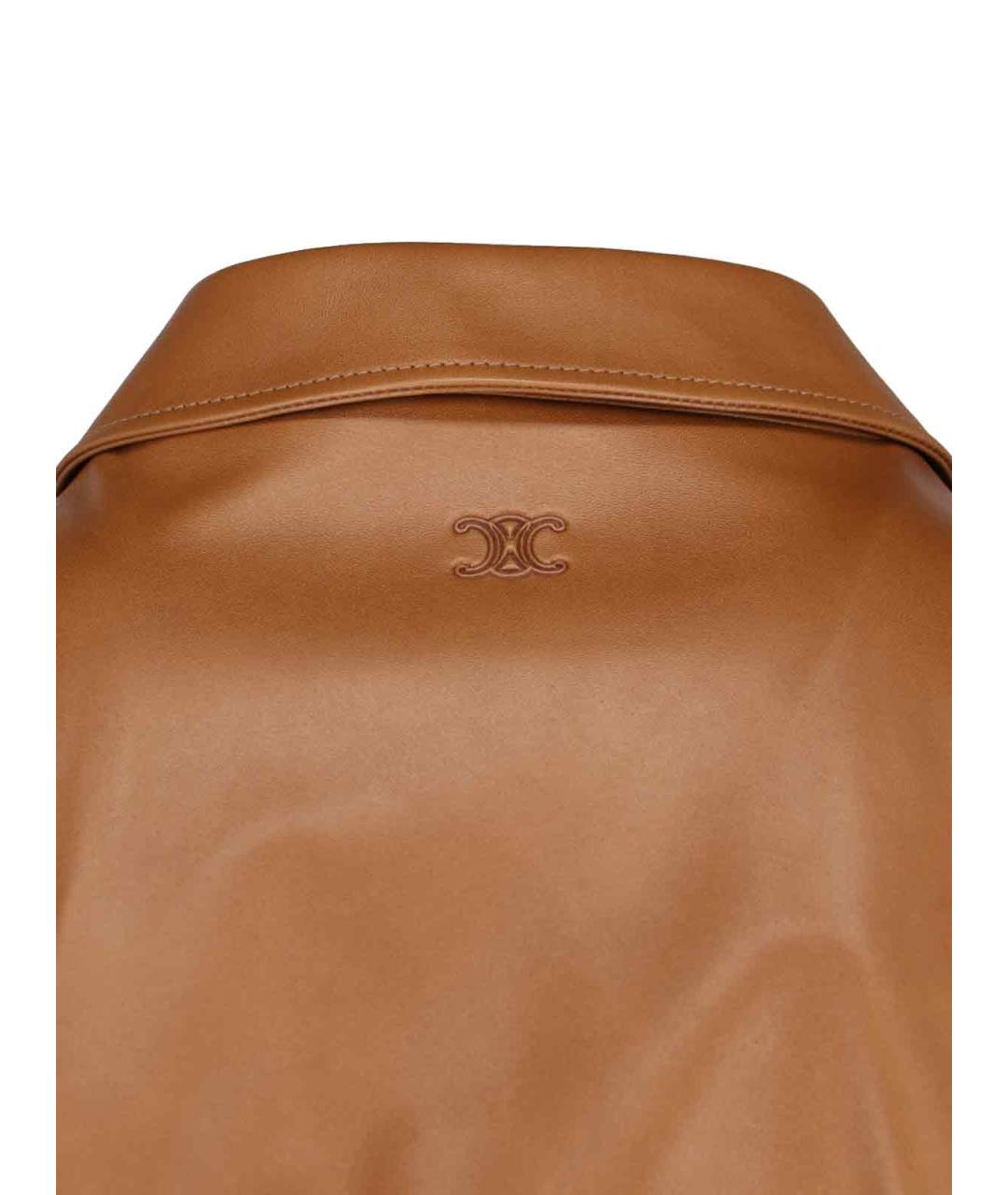 CELINE Коричневая кожаная куртка, фото 3