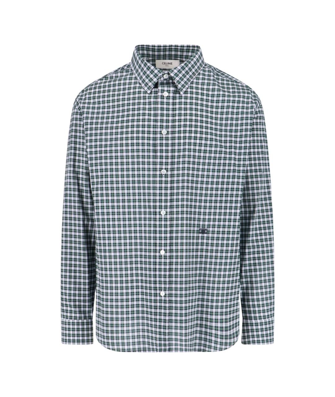 CELINE Зеленая хлопковая кэжуал рубашка, фото 1