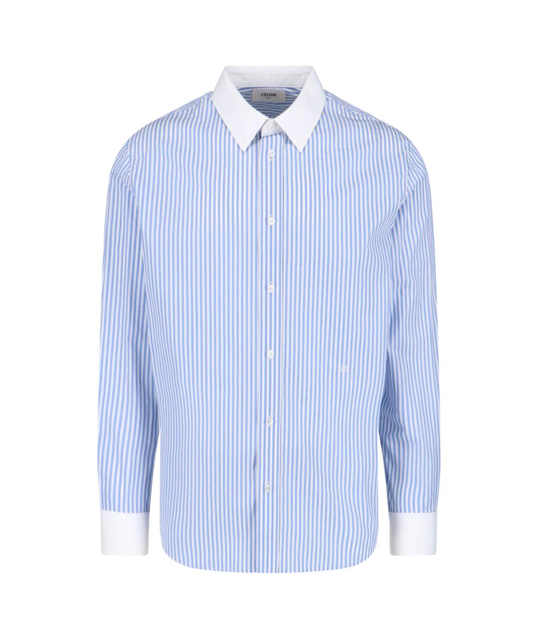 CELINE Голубая хлопковая кэжуал рубашка, фото 1