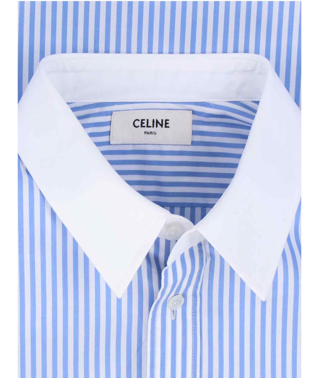 CELINE Голубая хлопковая кэжуал рубашка, фото 3
