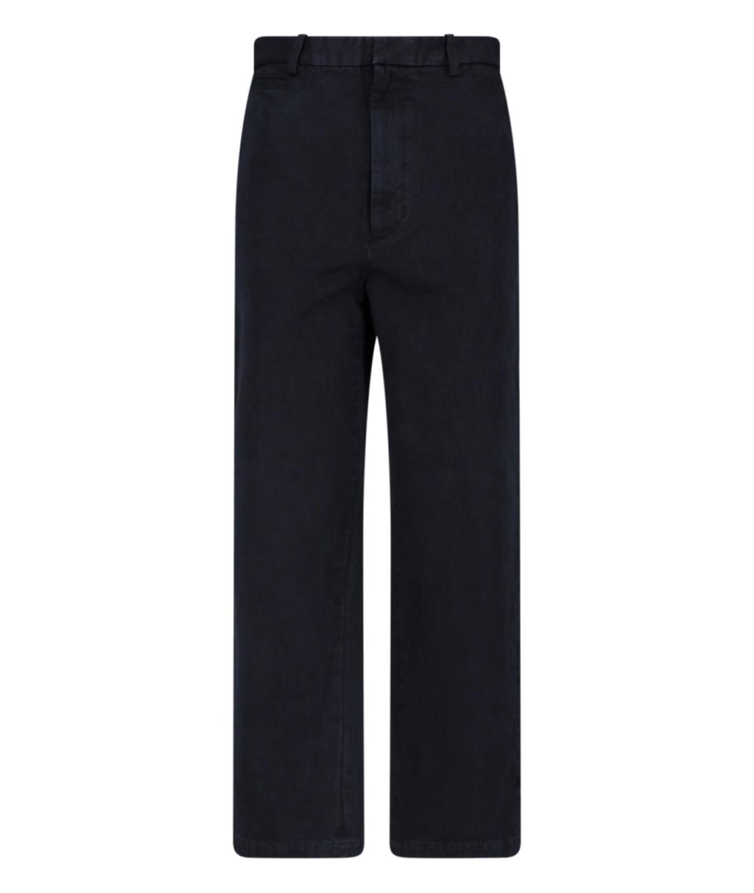 AURALEE Черные хлопковые прямые брюки, фото 1