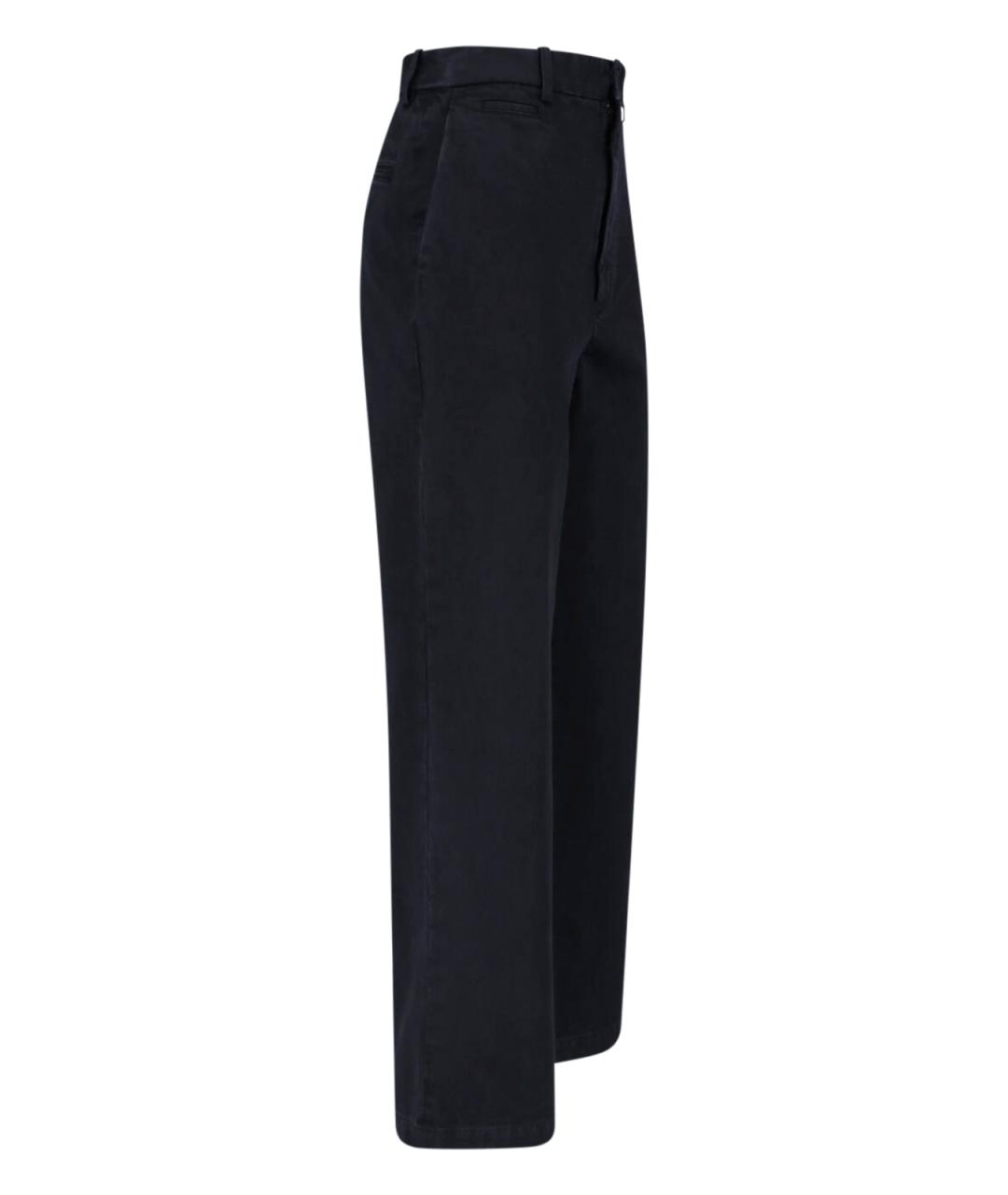 AURALEE Черные хлопковые прямые брюки, фото 3