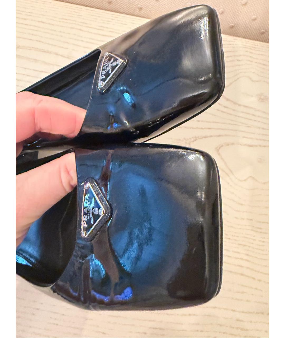 PRADA Черные балетки из лакированной кожи, фото 4