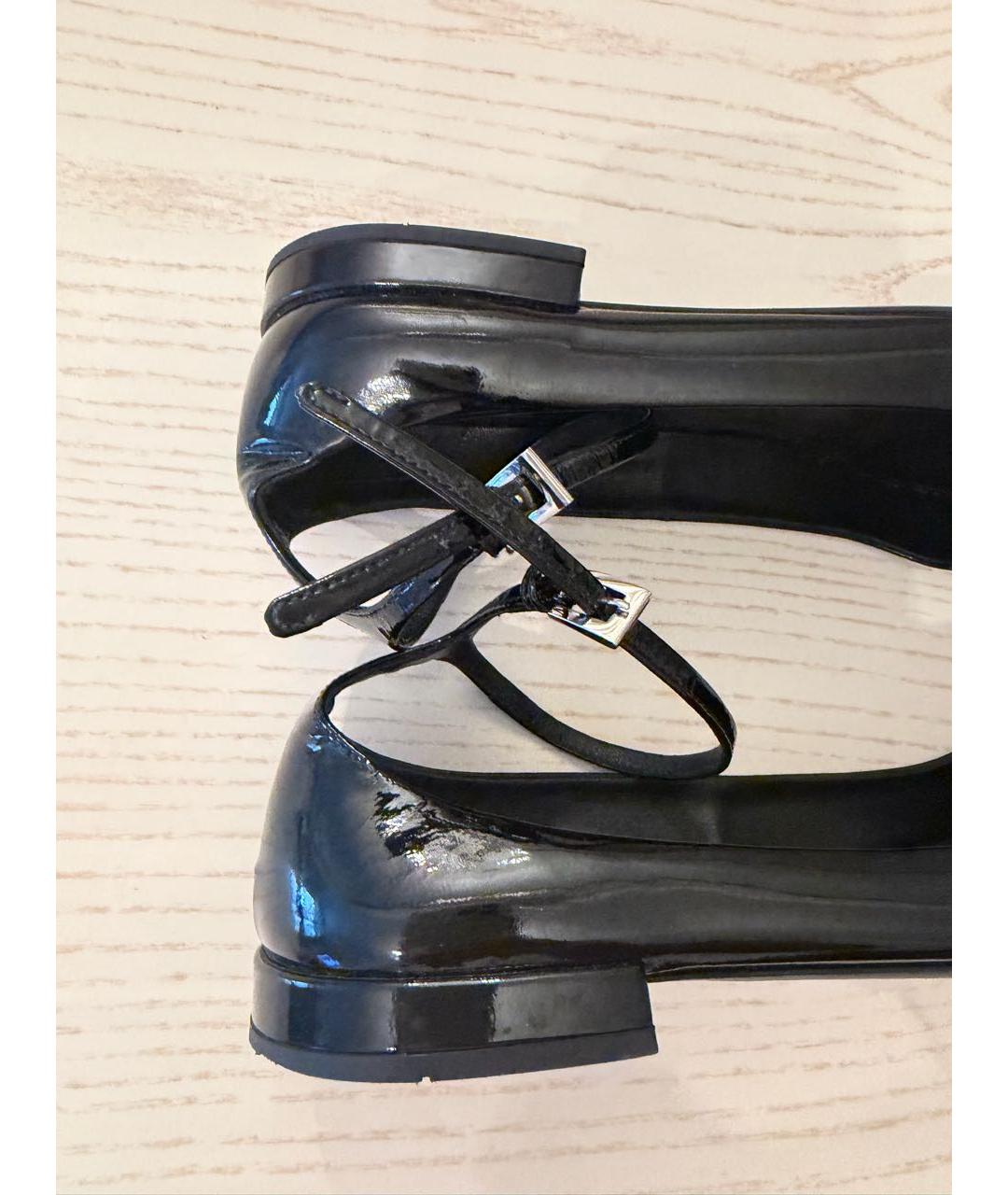 PRADA Черные балетки из лакированной кожи, фото 8