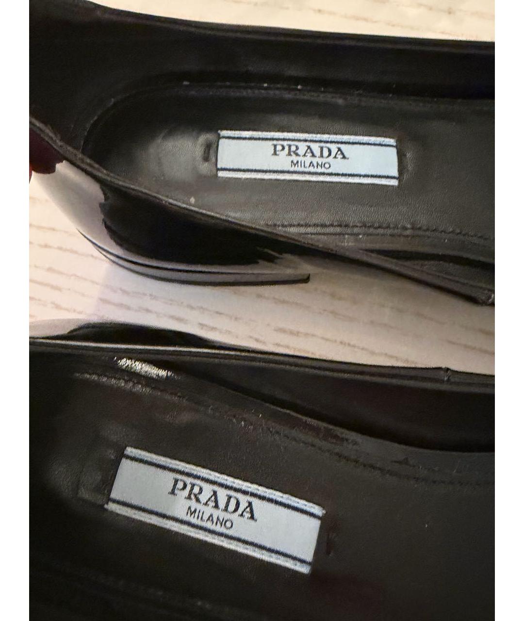 PRADA Черные балетки из лакированной кожи, фото 3