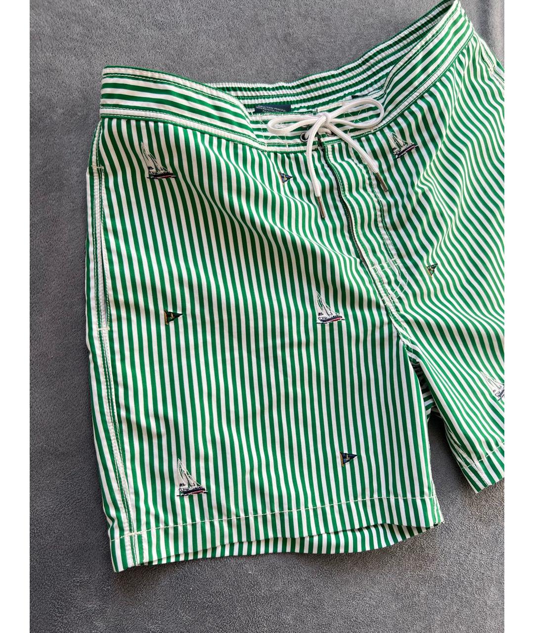POLO RALPH LAUREN Зеленые полиэстеровые шорты, фото 6