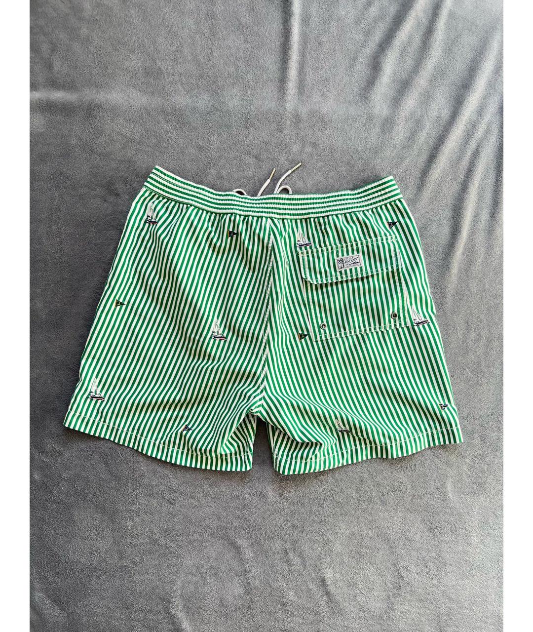 POLO RALPH LAUREN Зеленые полиэстеровые шорты, фото 3