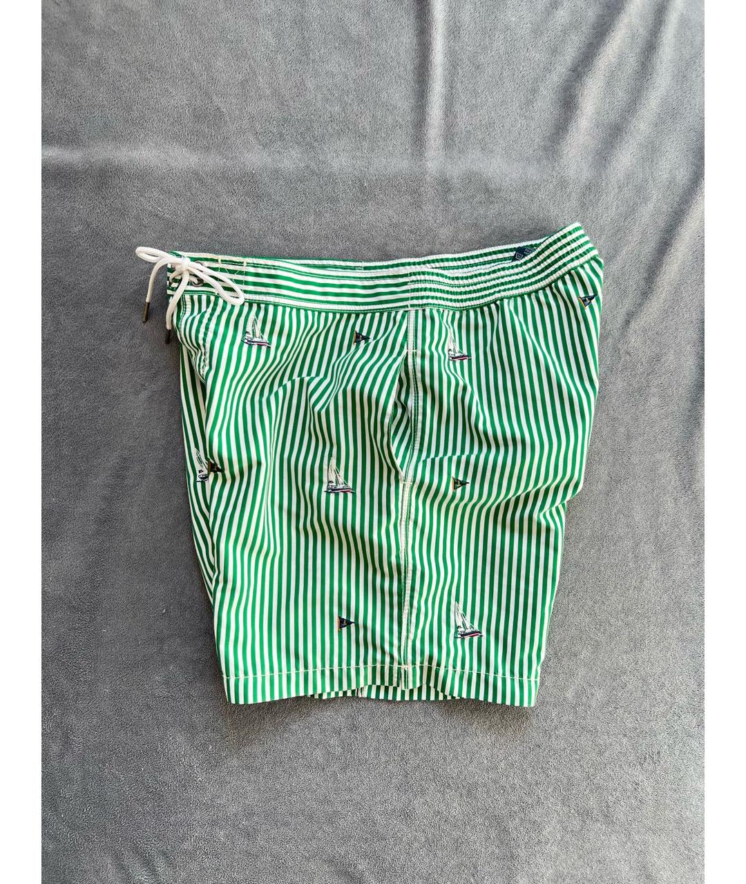 POLO RALPH LAUREN Зеленые полиэстеровые шорты, фото 2