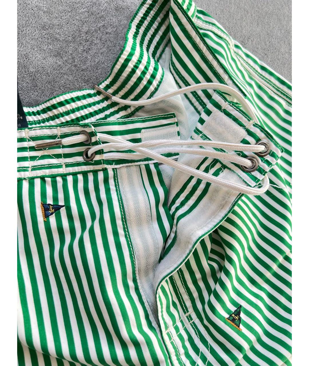 POLO RALPH LAUREN Зеленые полиэстеровые шорты, фото 8