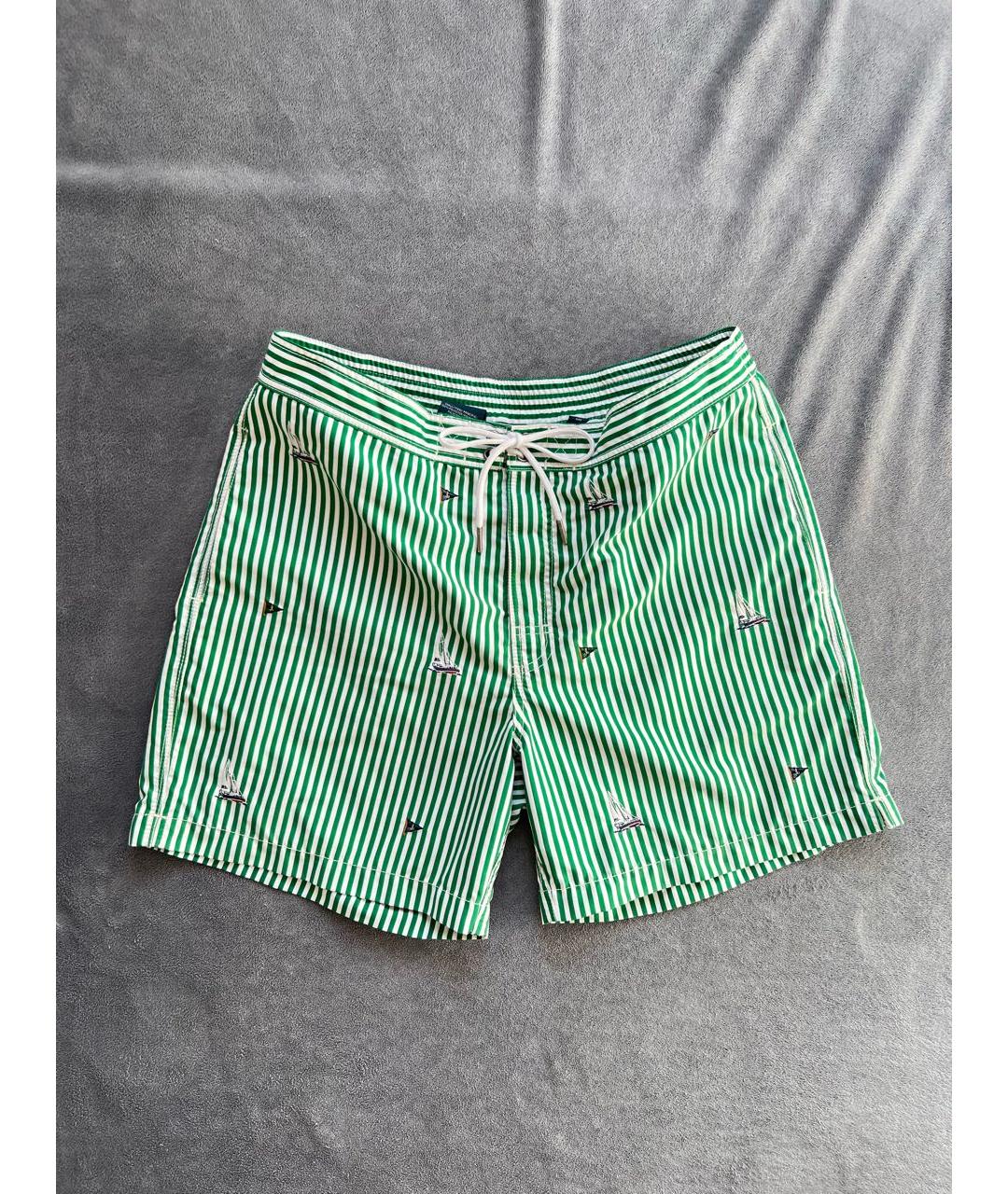 POLO RALPH LAUREN Зеленые полиэстеровые шорты, фото 9