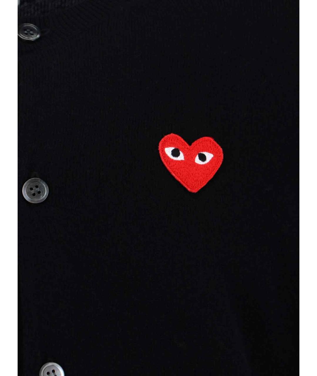 COMME DES GARÇONS PLAY Черный шерстяной кардиган, фото 3