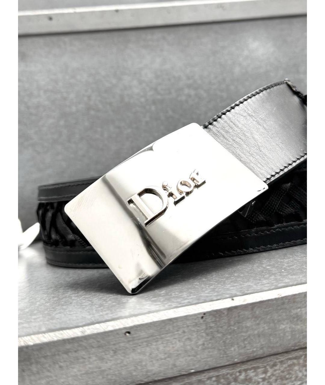 CHRISTIAN DIOR Черный кожаный ремень, фото 2