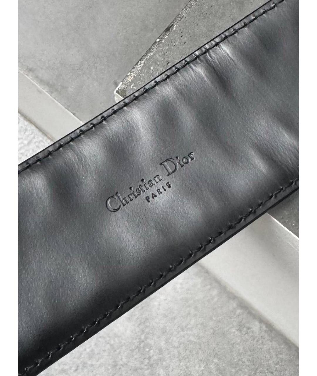 CHRISTIAN DIOR Черный кожаный ремень, фото 3