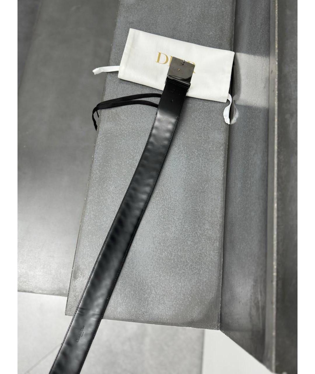 CHRISTIAN DIOR Черный кожаный ремень, фото 8