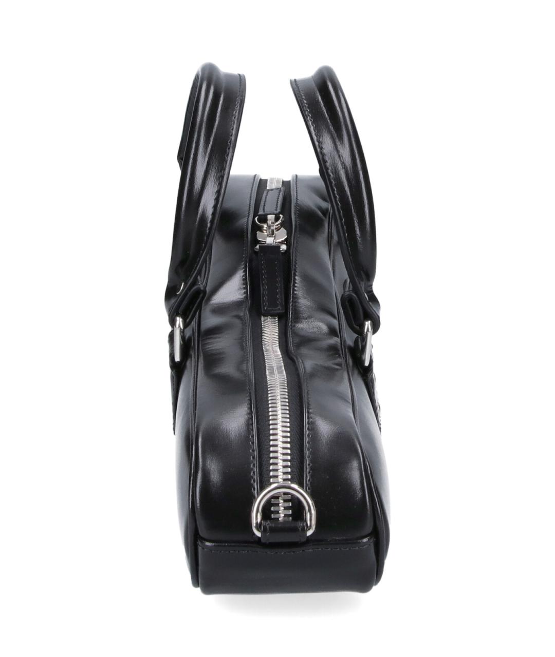 Vaquera Черная кожаная сумка с короткими ручками, фото 5