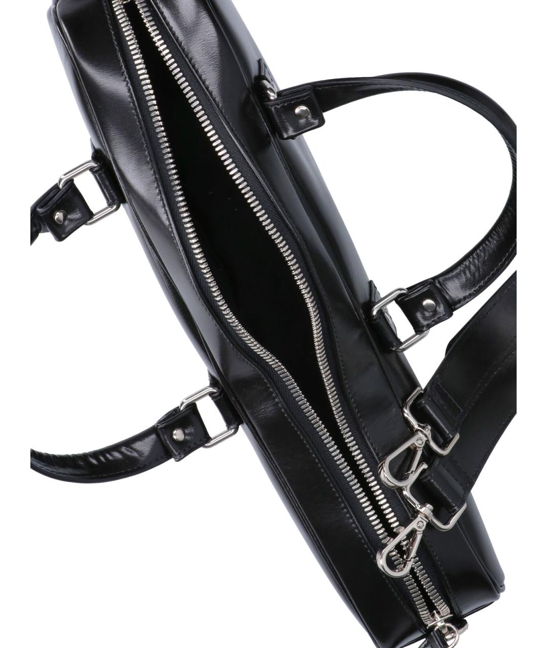 Vaquera Черная кожаная сумка с короткими ручками, фото 4