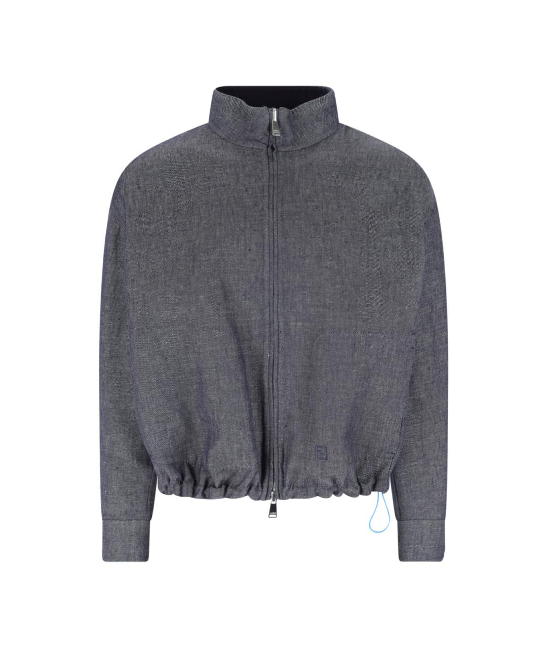 FENDI Синяя льняная куртка, фото 1