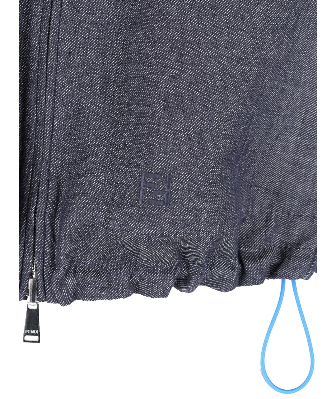 FENDI Синяя льняная куртка, фото 3