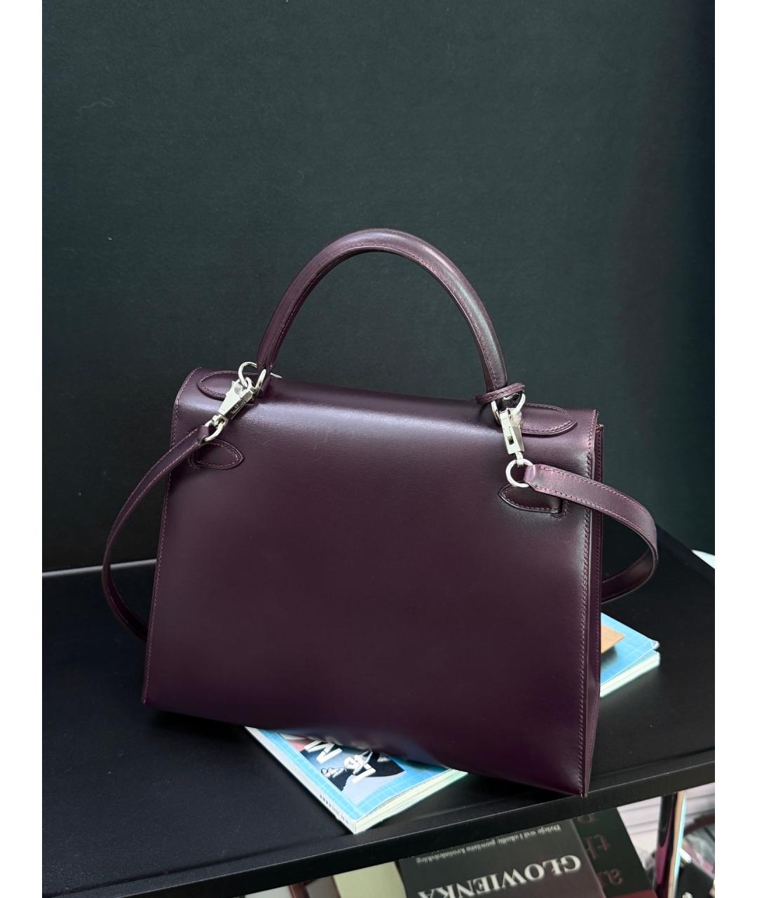 HERMES Фиолетовая кожаная сумка через плечо, фото 5