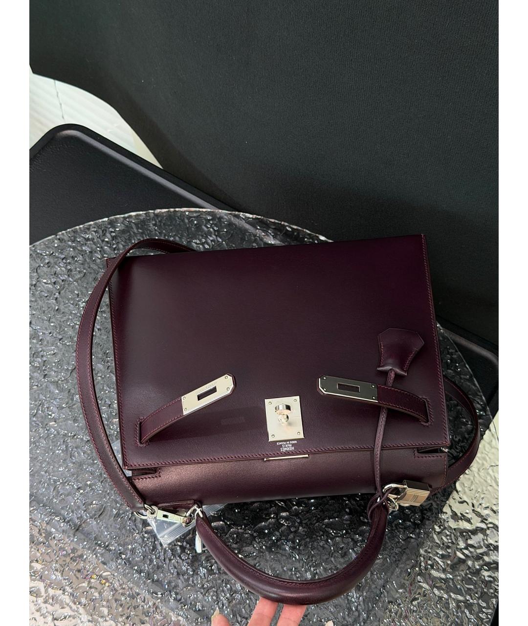 HERMES Фиолетовая кожаная сумка через плечо, фото 2