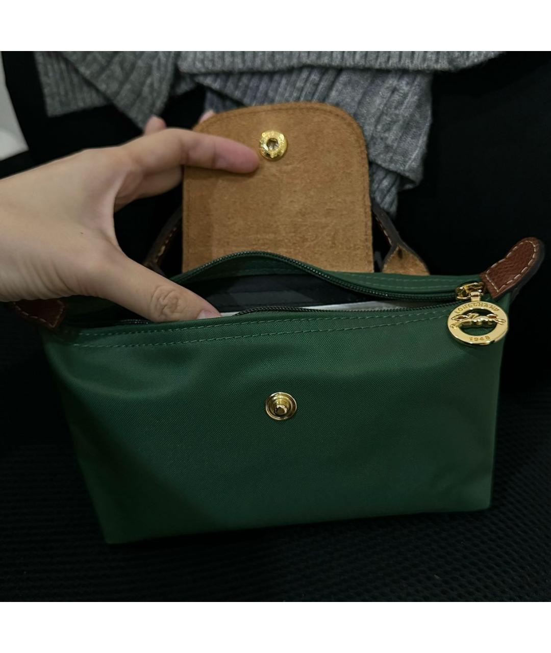 LONGCHAMP Зеленая сумка с короткими ручками, фото 7