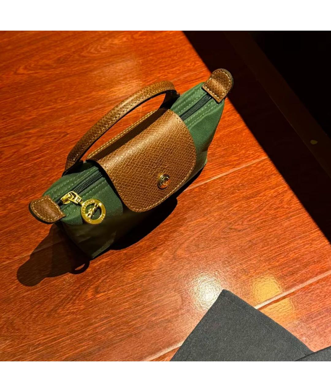 LONGCHAMP Зеленая сумка с короткими ручками, фото 5