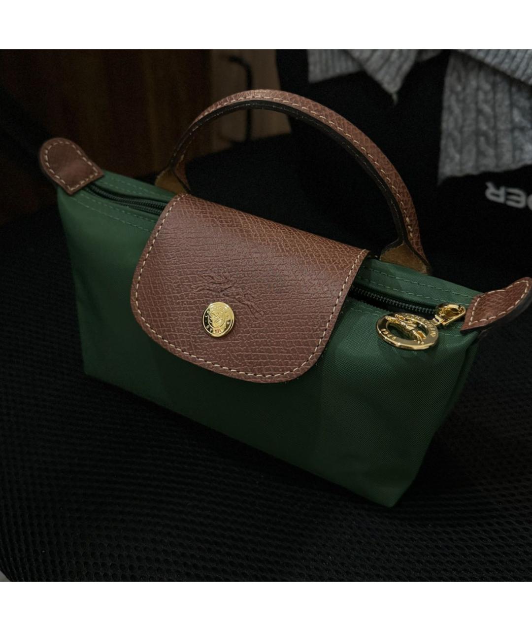 LONGCHAMP Зеленая сумка с короткими ручками, фото 6
