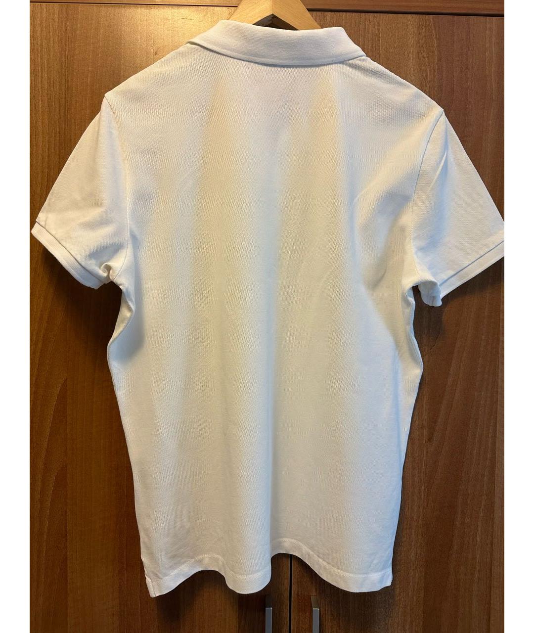 MONCLER Белое хлопковое поло с коротким рукавом, фото 2