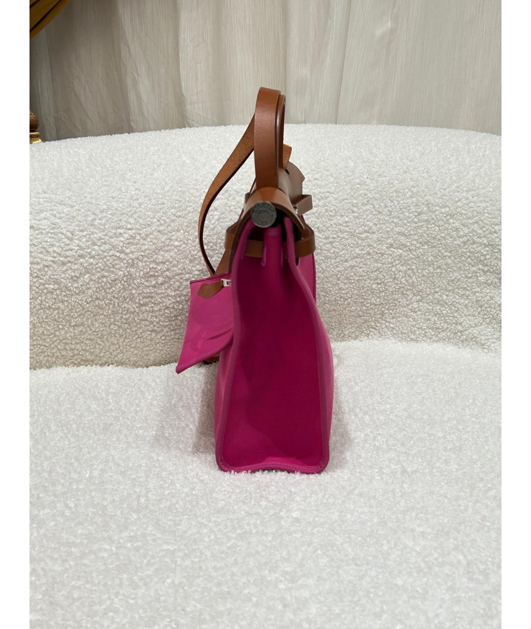 HERMES Розовая кожаная сумка через плечо, фото 3