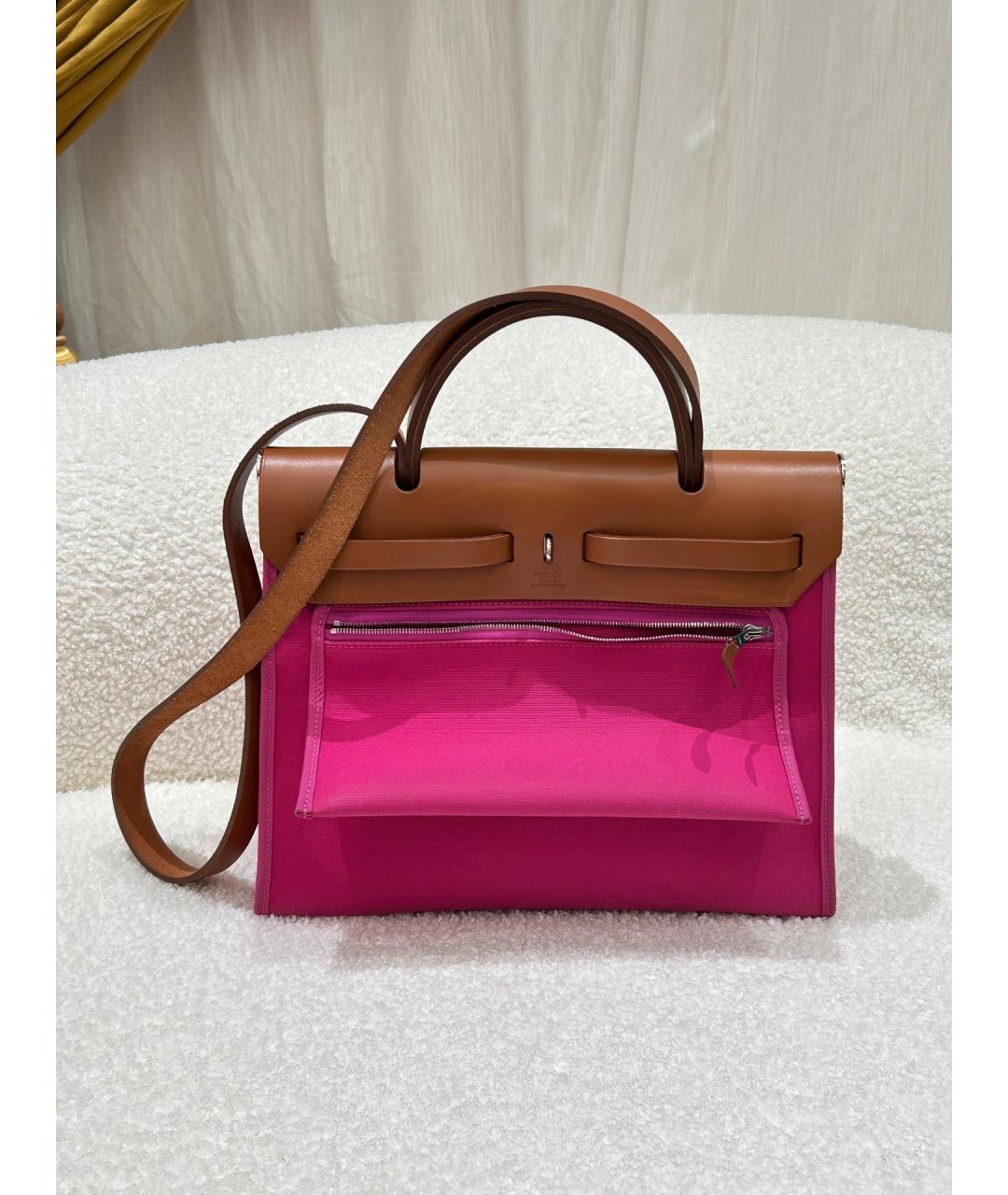 HERMES Розовая кожаная сумка через плечо, фото 2