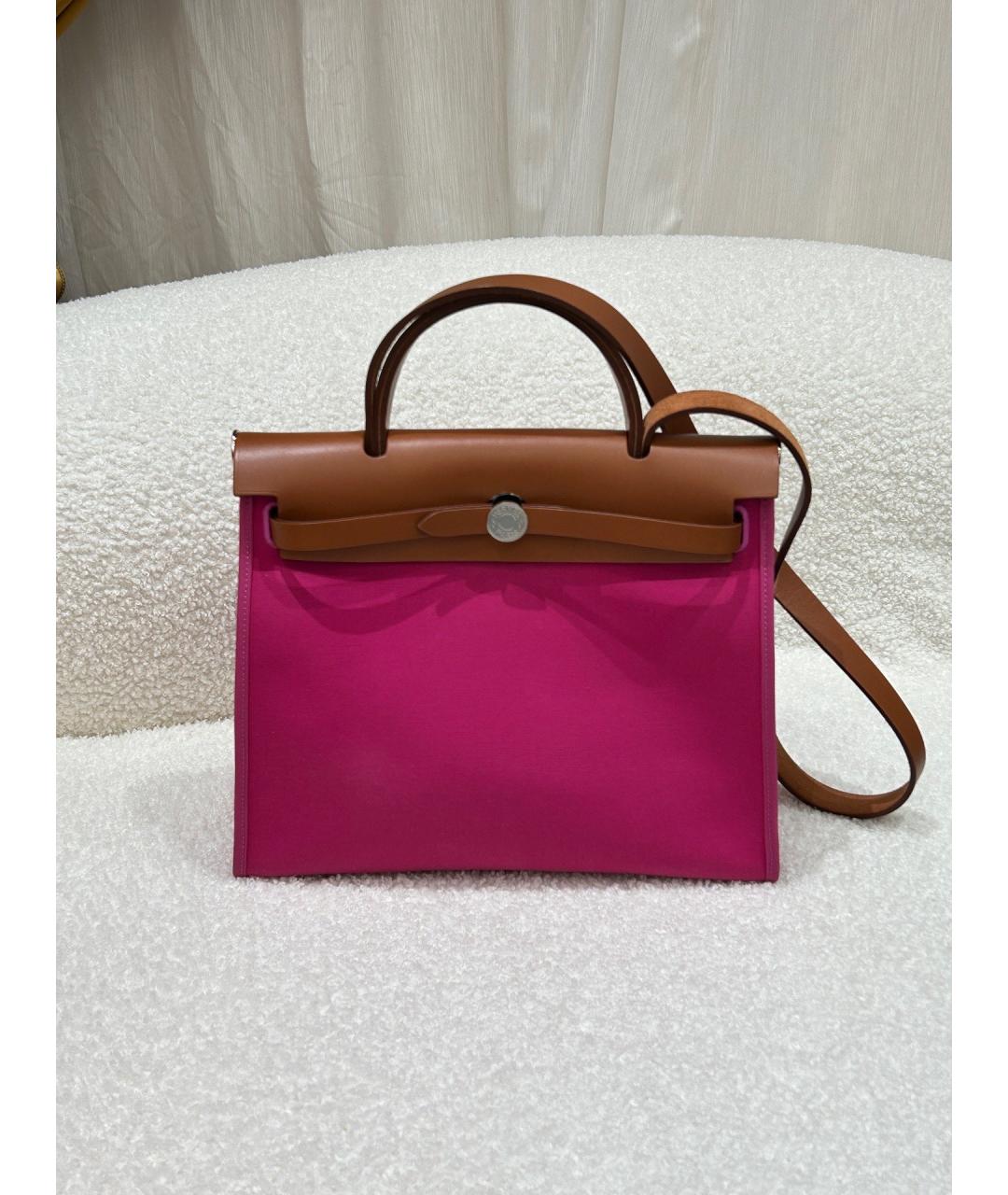HERMES Розовая кожаная сумка через плечо, фото 9