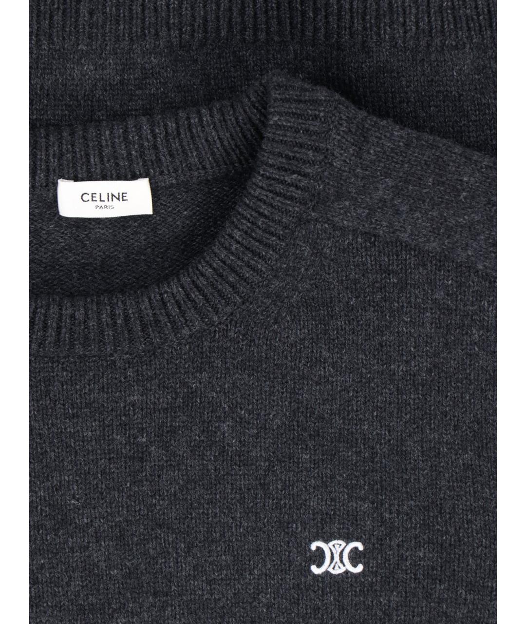 CELINE Серый шерстяной джемпер / свитер, фото 3