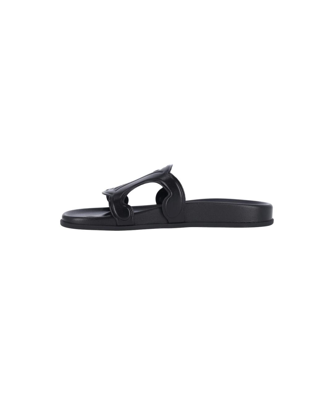 CELINE Черные кожаные шлепанцы, фото 3
