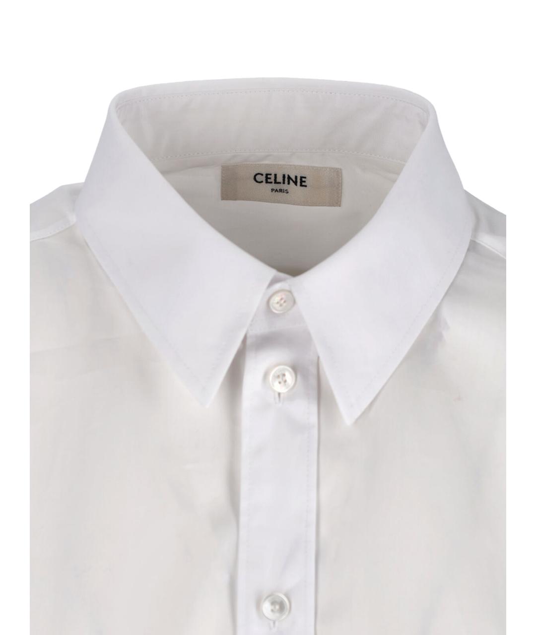 CELINE Белая хлопковая рубашка, фото 4
