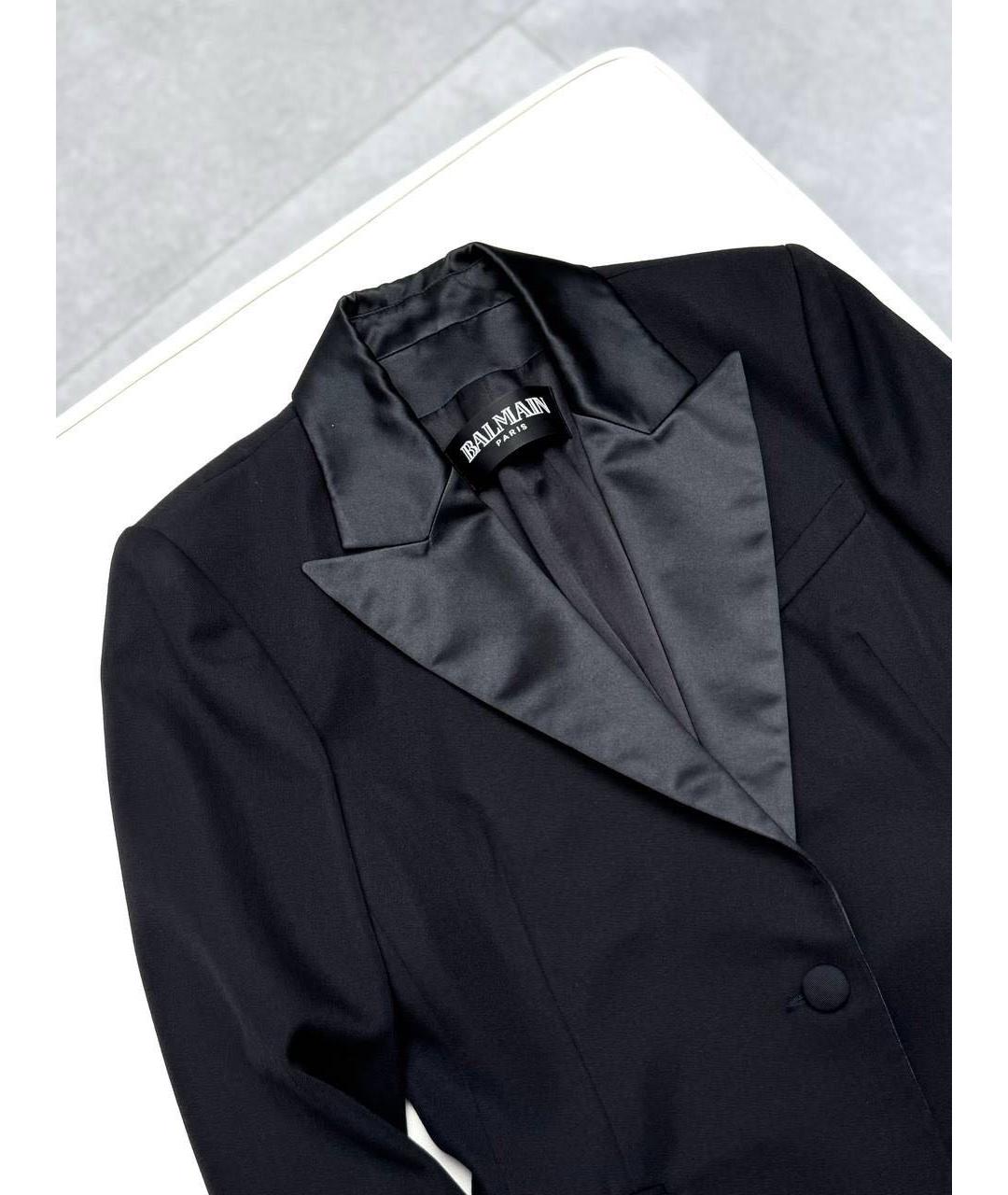 BALMAIN Черный шелковый жакет/пиджак, фото 4