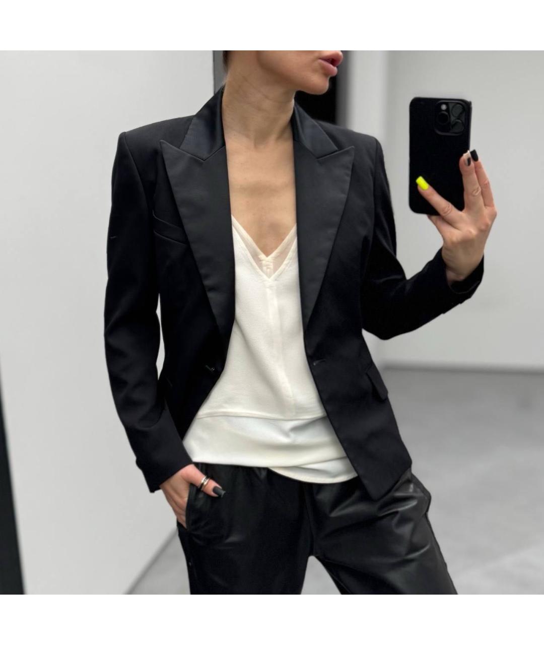 BALMAIN Черный шелковый жакет/пиджак, фото 6