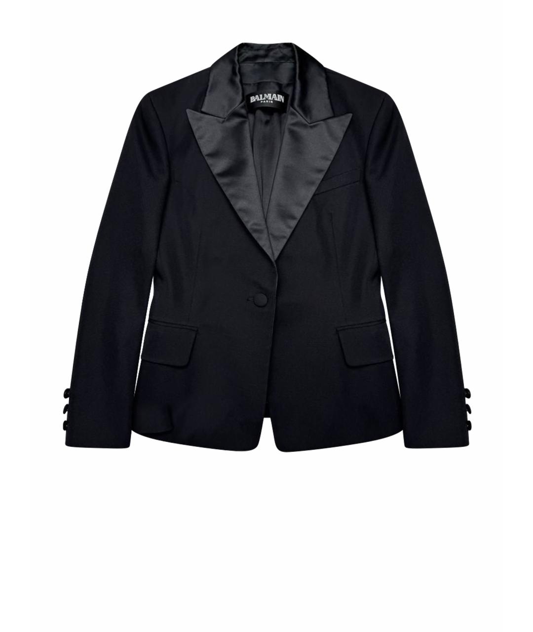 BALMAIN Черный шелковый жакет/пиджак, фото 1