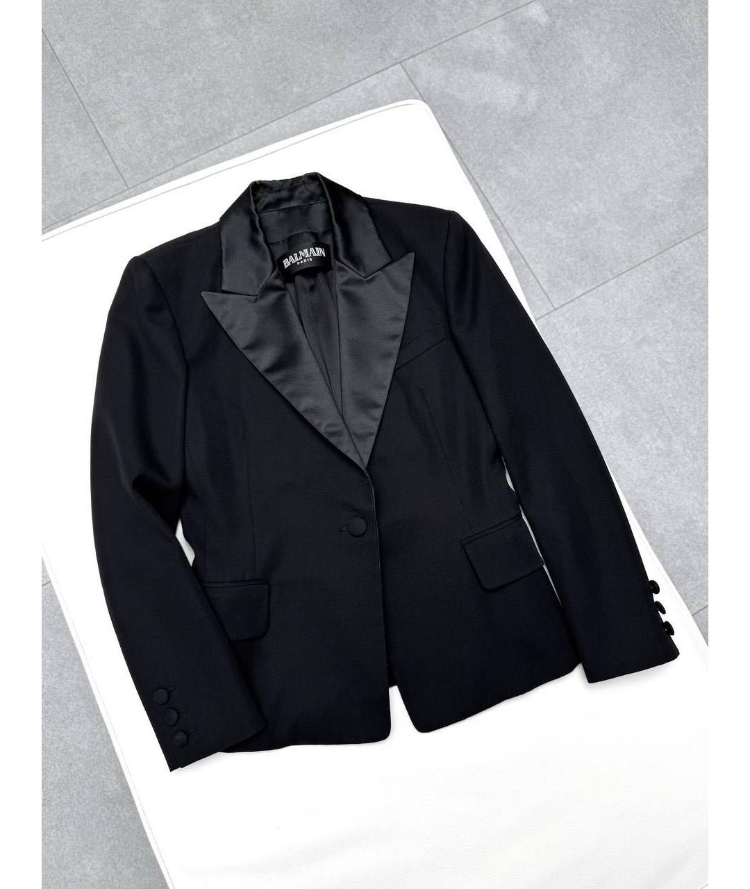 BALMAIN Черный шелковый жакет/пиджак, фото 7