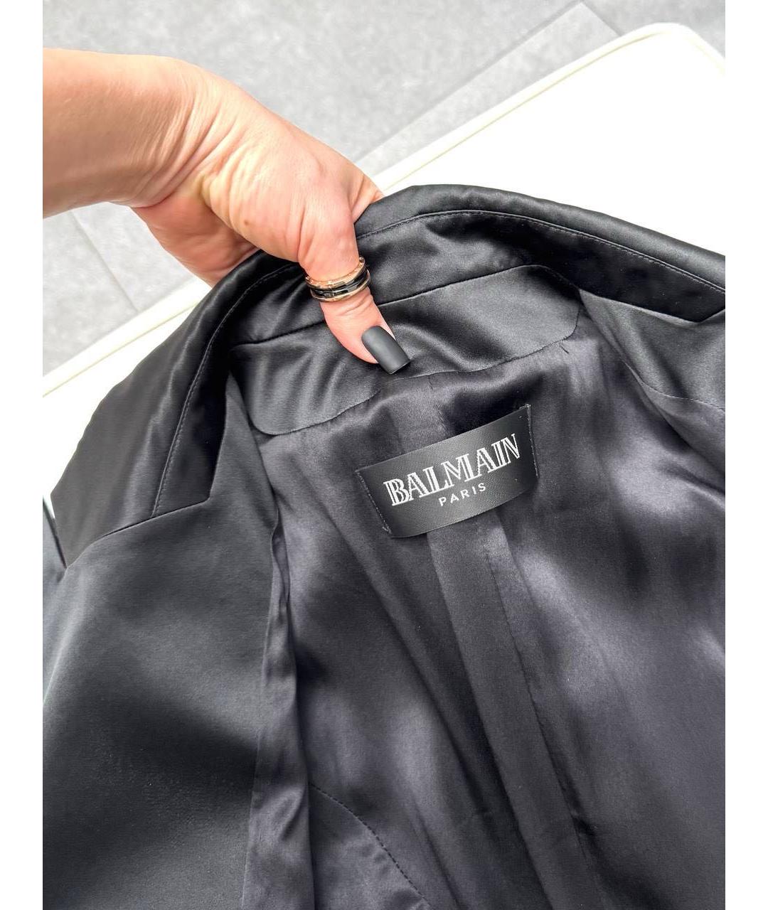 BALMAIN Черный шелковый жакет/пиджак, фото 3