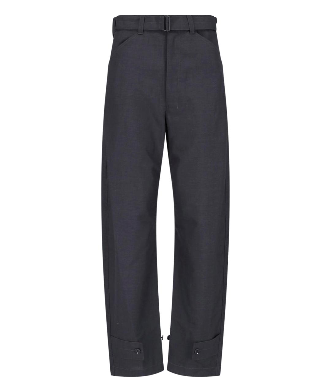 LEMAIRE Черные полиэстеровые прямые брюки, фото 1