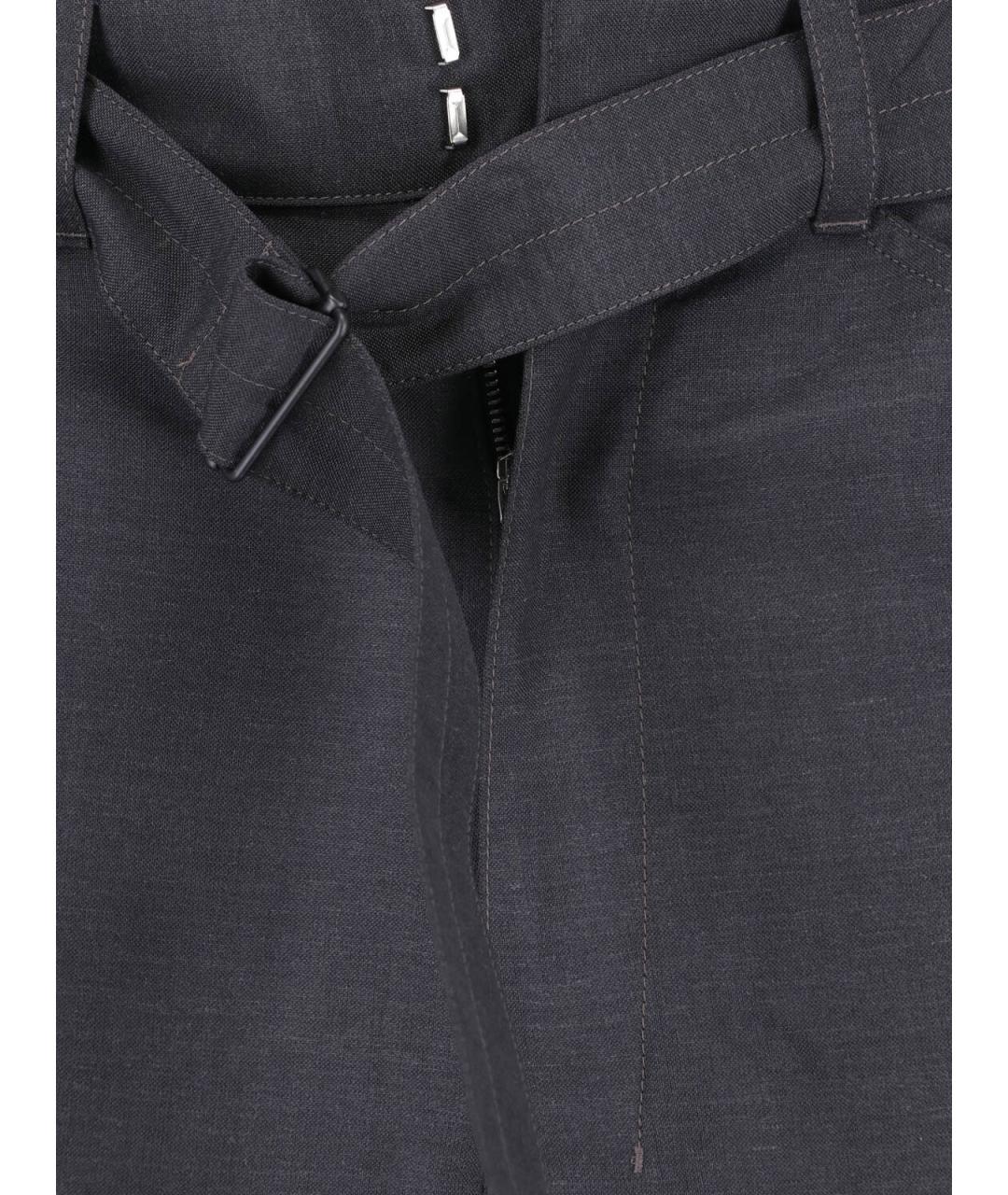 LEMAIRE Черные полиэстеровые прямые брюки, фото 4