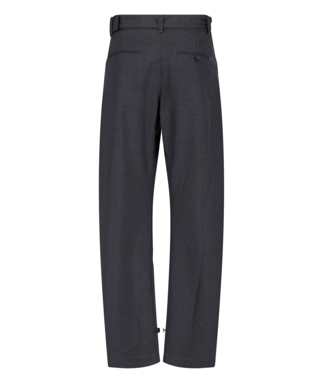 LEMAIRE Черные полиэстеровые прямые брюки, фото 2