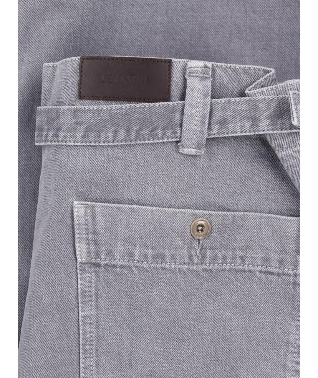 LEMAIRE Серые хлопковые повседневные брюки, фото 5