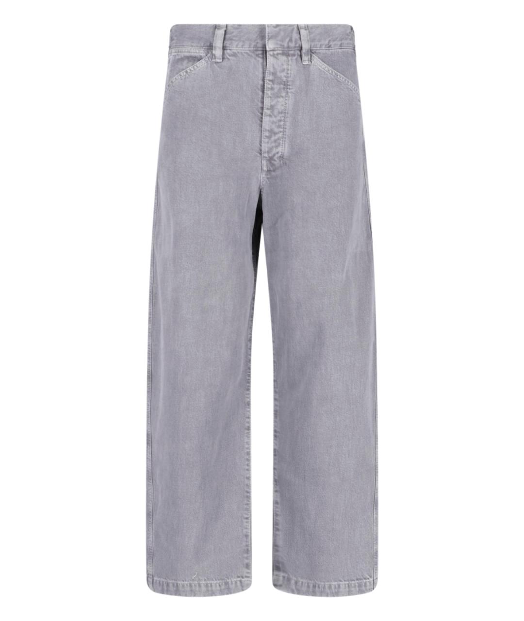 LEMAIRE Серые хлопковые повседневные брюки, фото 1