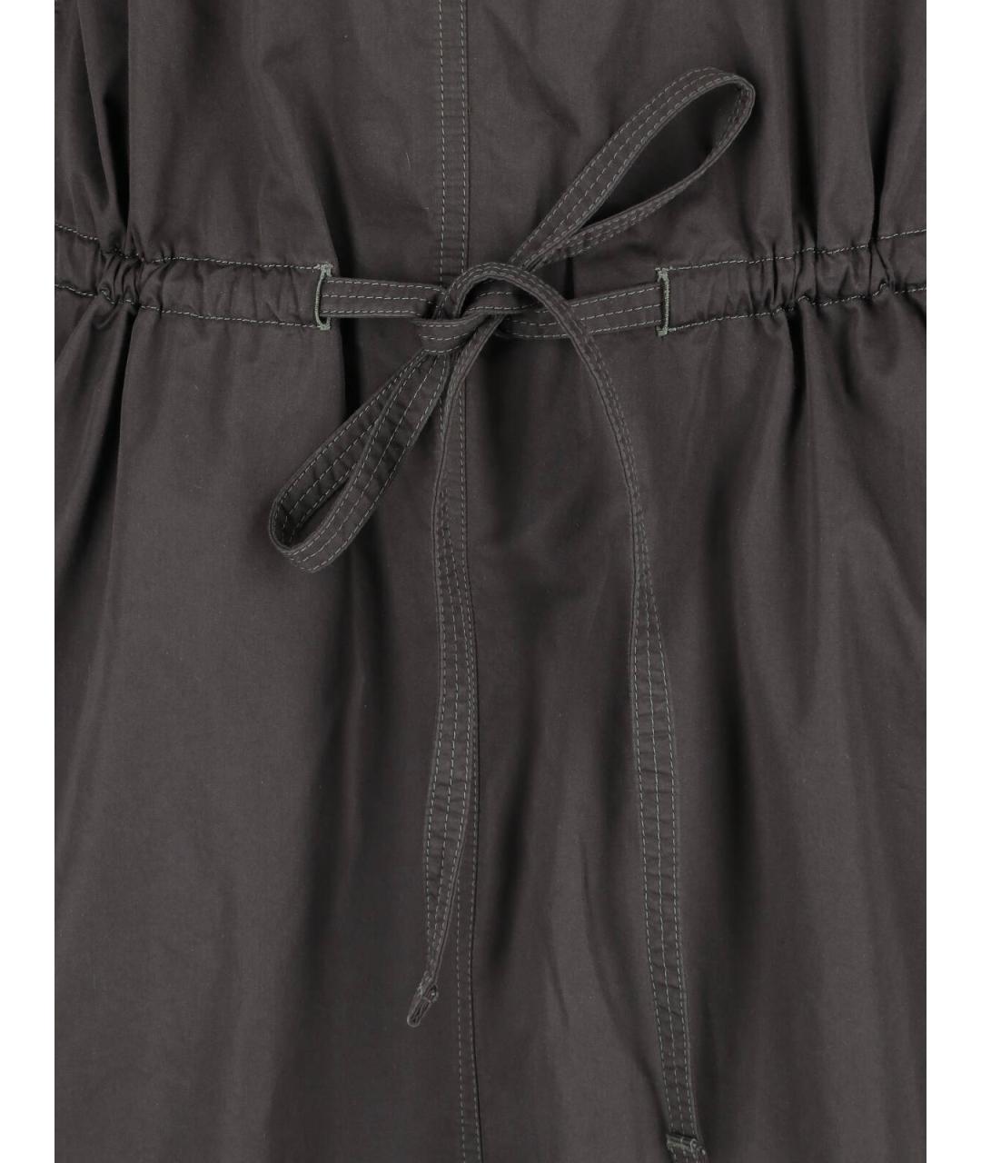 LEMAIRE Коричневое хлопковое повседневное платье, фото 3