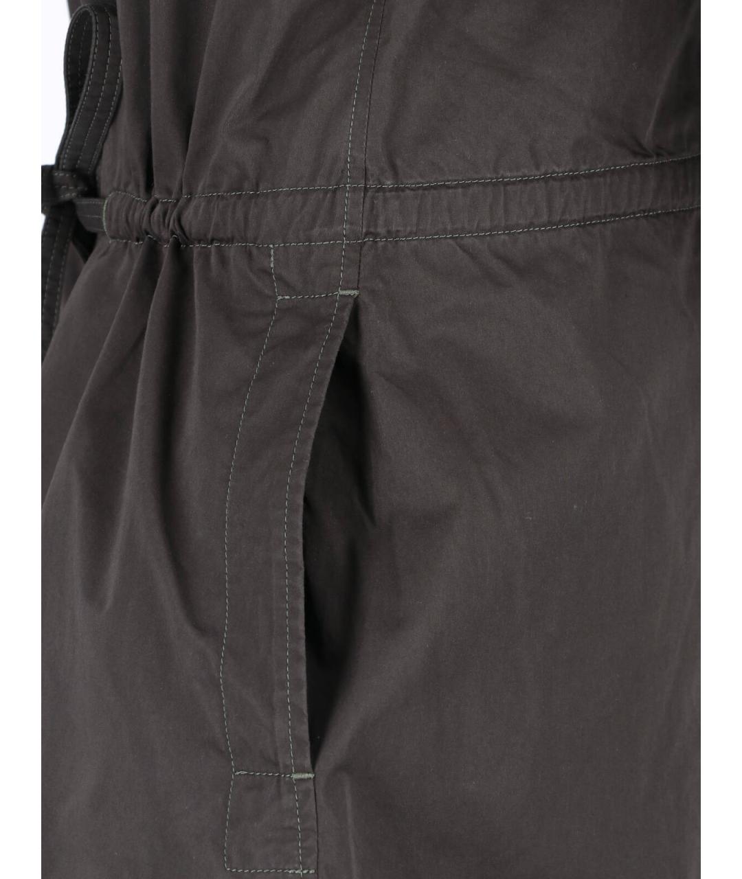 LEMAIRE Коричневое хлопковое повседневное платье, фото 5