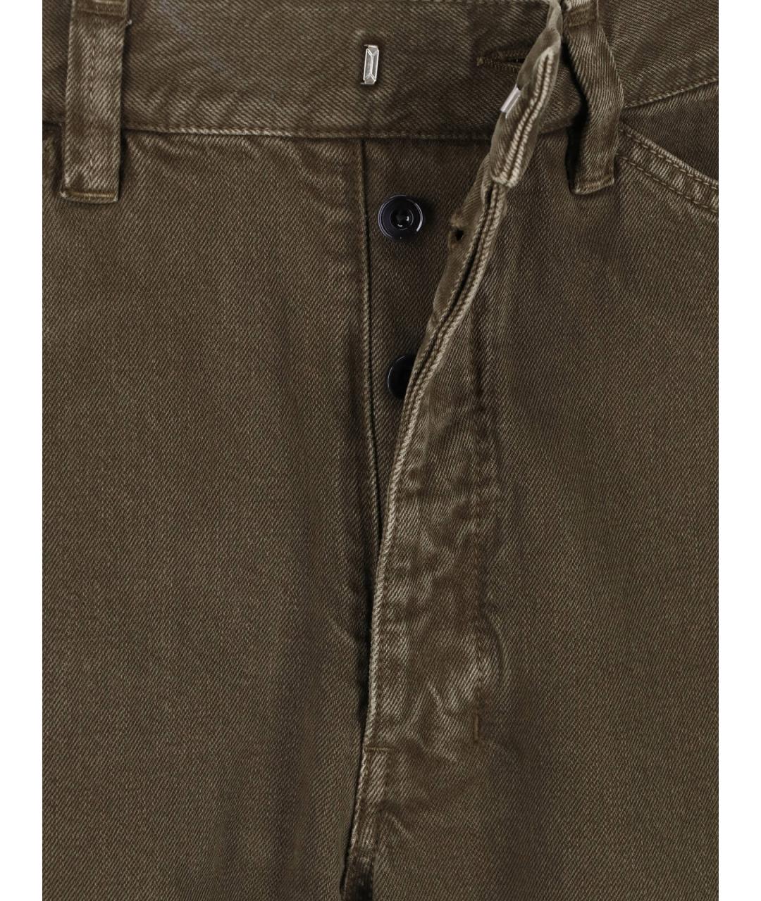 LEMAIRE Зеленые хлопковые повседневные брюки, фото 4