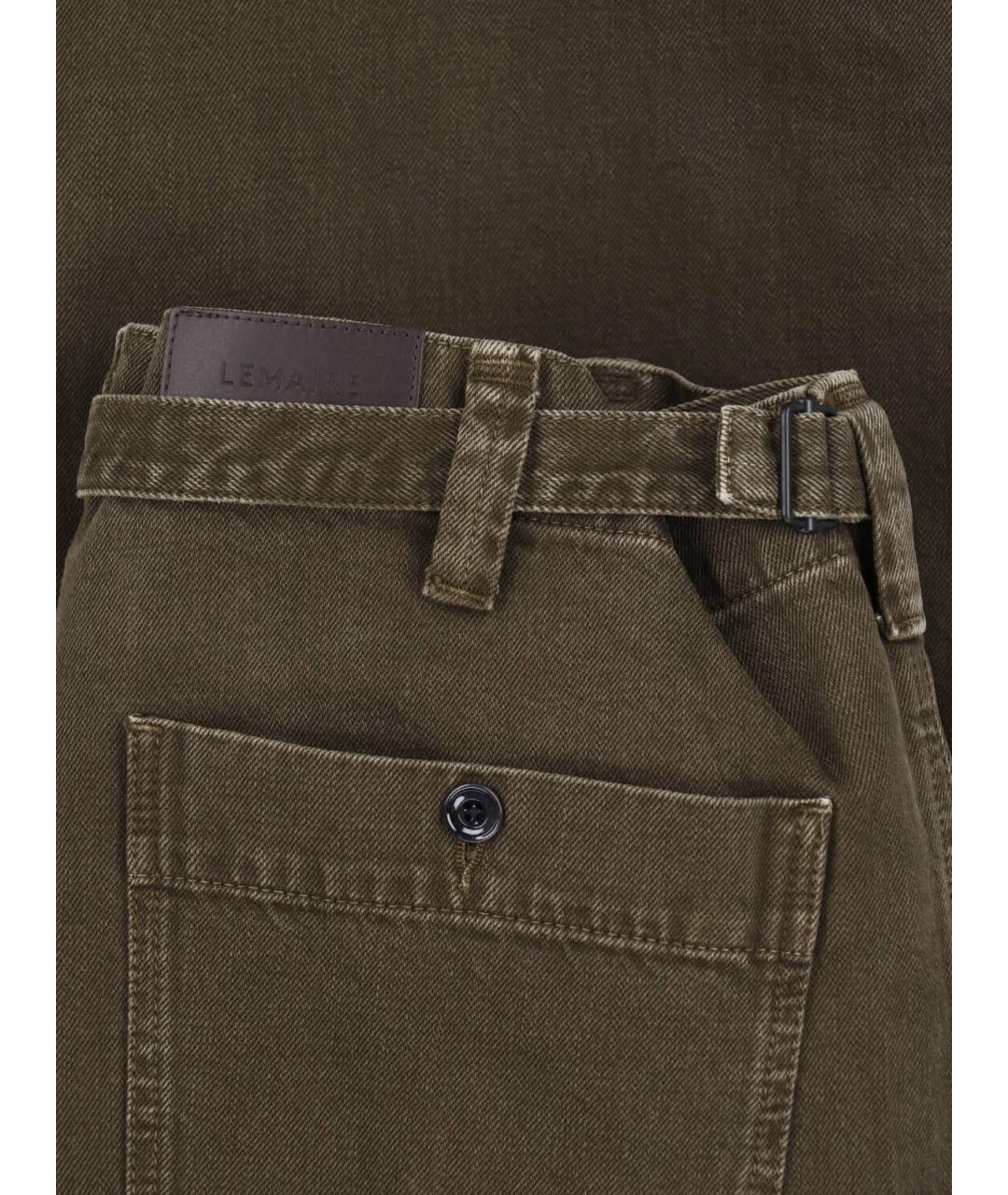 LEMAIRE Зеленые хлопковые повседневные брюки, фото 5